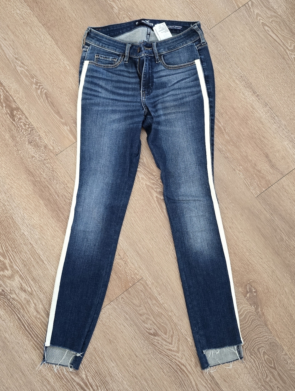 Hollister Dark Blue Skinny Jeans with White Side Stripe